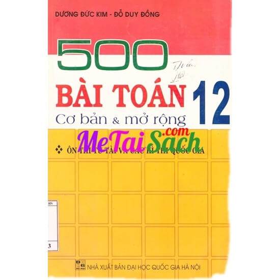 500 Bài Toán 12 Cơ Bản Và Mở Rộng