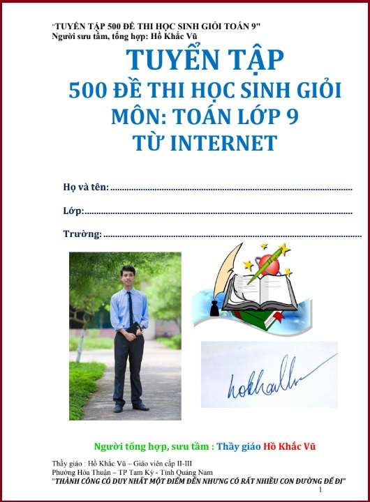 Tuyển Tập 500 Đề Thi Học Sinh Giỏi Toán 9